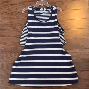 Roxy Striped Tank Top w/ Cropped Undershirt